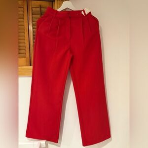 Abercrombie & Fitch Red Wide Leg Pants